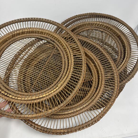Woven Wicker Rattan Plate Chargers 14 1/2" Diameter Seven (7) Ct VGUC - Picture 3 of 3